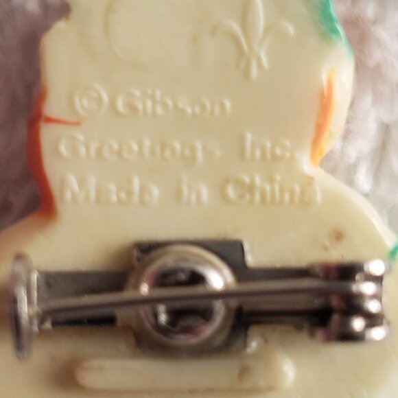 Vintage Gibson Greeting Leprechaun Pin 4 Leaf Clover St. Patrick's Day - Picture 6 of 6